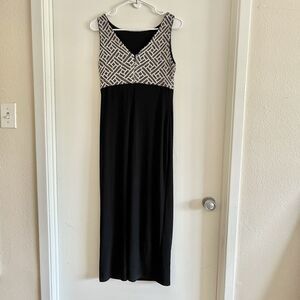 Lauren Ralph Lauren Women's Sequin Jersey Column Gown 6 Black Party Evening
